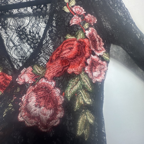 The Line of Style | Lace Cardigan With Rose Stitch Detail - Picture 6 of 12